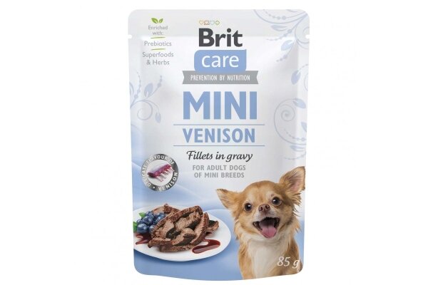 Корм вологий Brit Care Mini для дорослих собак мініатюрних порід філе дичини в соусі, 85 г