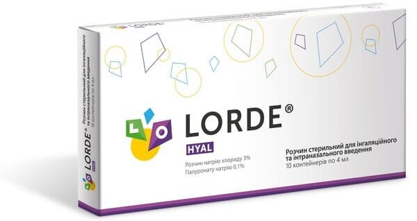 Лорде HYAL розчин стер. д/інг. та інтраназ. введ. 3 % по 4 мл №10 у конт. полім.