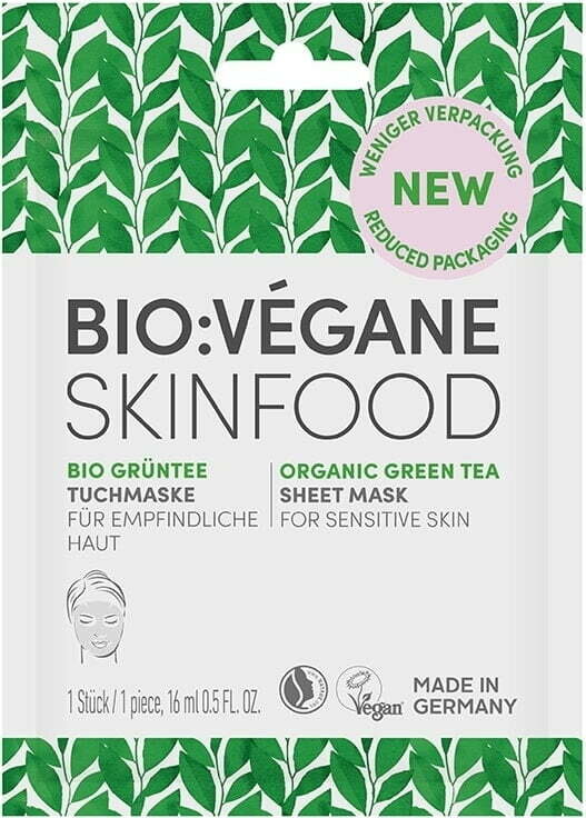 Маска для обличчя Bio:Vegane Органічний зелений чай для чутливої шкіри, 16 мл