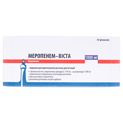 Меропенем-Віста порошок д/приг. р-ну д/ін. по 1000 мг №10 у флак.