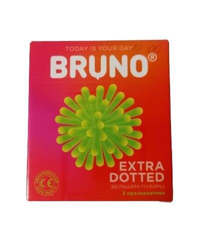 Презервативи Bruno Extra Dotted, 3 штуки