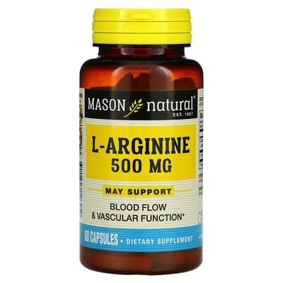 L-Аргінін Mason Natural L-Arginine 500 мг, 60 капсул