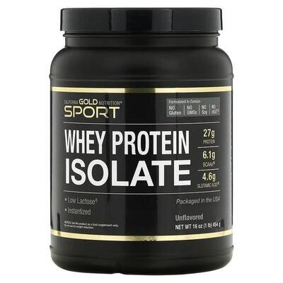 Ізолят сироваткового протеїну California Gold Nutrition Sport без добавок, 454 г