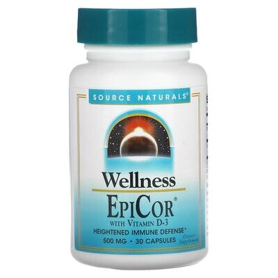 Епікор + вітамін D3 Source Naturals EpiCor 500 мг, 30 капсул