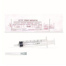 Шприц 5 мл Vogt Medical 3-х компонентний з голкою 22G (0,7 мм х 40 мм), 1 штука