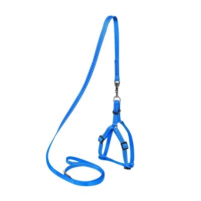 Шлей для собак Collar Dog Extreme 07032 нейлоновий з регульованим повідцем, ширина 15 мм, довжина 40-55 см, синя