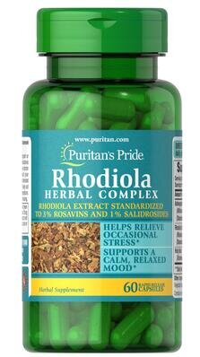 Родіола трав'яний комплекс Puritan's Pride Rhodiola Herbal Complex, 60 капсул
