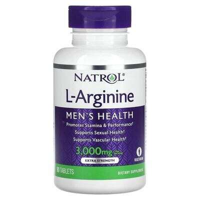 Аргінін Natrol L-Arginine 3000 мг, 90 таблеток