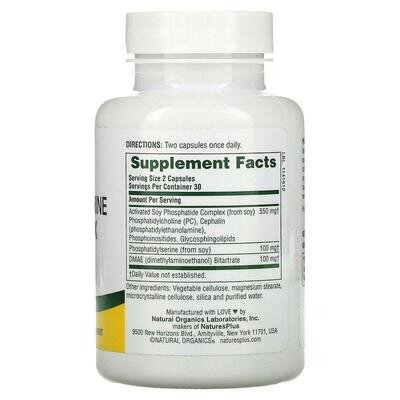 Фосфатидилсерин і ДМАЕ Nature's Plus Phosphatidylserine DMAE комплекс, 60 капсул