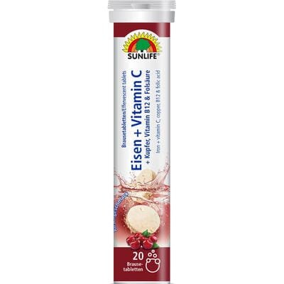 Вітамін Sunlife Eisen + Vitamin C Залізо + Вітамін С таблетки шипучі зі смаком вишні туба №20