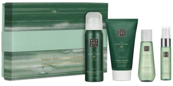 Подарунковий набір Rituals The Ritual Of Jing Gift Set S (Гель для душу 50 мл + Крем для тіла 70 мл + Суха олія для тіла 50 мл + Міст для тіла 20 мл)