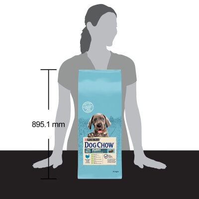 Корм сухий для цуценят великих порід Purina Dog Chow Puppy Large Breed зі смаком індички, 14 кг