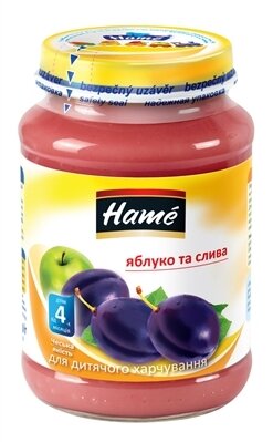 Пюре фруктове Hame Яблуко і слива, 190 г