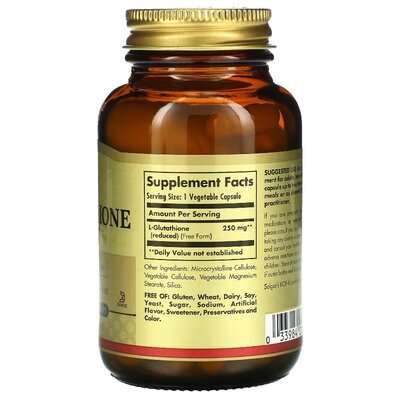 L-глутатіон Solgar L-Glutathione 250 мг вег. капсули №60