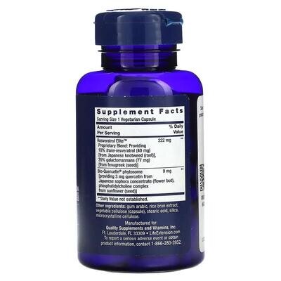 Ресвератрол Life Extension Optimized Resveratrol Elite, 60 вегетаріанських капсул