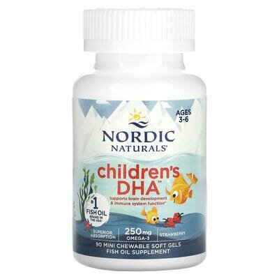 Риб'ячий жир для дітей Nordic Naturals Children's DHA 250 мг, полуниця, міні-капсули м'які №90