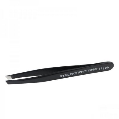 Пінцет для брів Staleks Expert 11 широкі скошені кромки, тип 3 Black