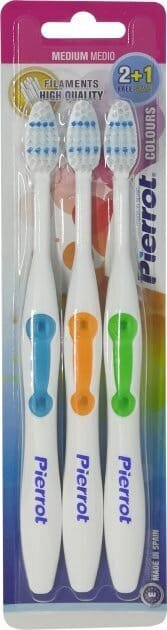 Набір зубних щіток Pierrot Ref.331 Colours середня, 3 шт