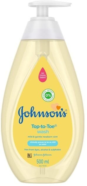 Пінка-шампунь для миття і купання Johnson's Baby Від маківки до п'яточок дитяча, 500 мл