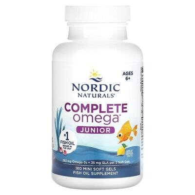 Омега Nordic Naturals Complete Omega Junior для підлітків, лимон, міні-капсули м'які №180