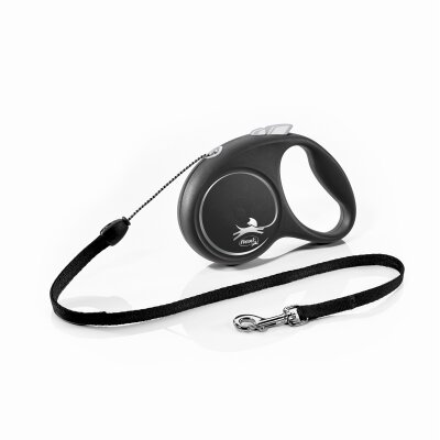 Повідець-рулетка Flexi Black Design S трос 5м/12кг чорний 33302