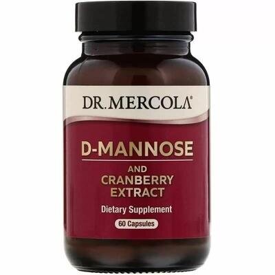 D-манноза та журавлина Dr. Mercola D-Mannose and Cranberry Extract, 60 капсул