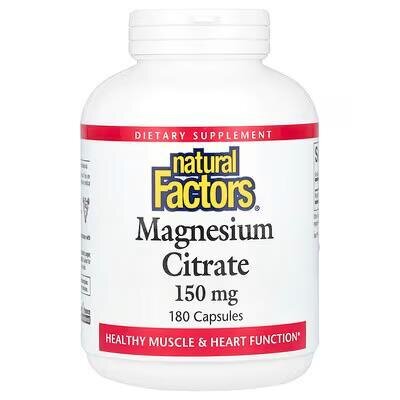 Магній цитрат Natural Factors Magnesium citrate 150 мг, 180 капсул