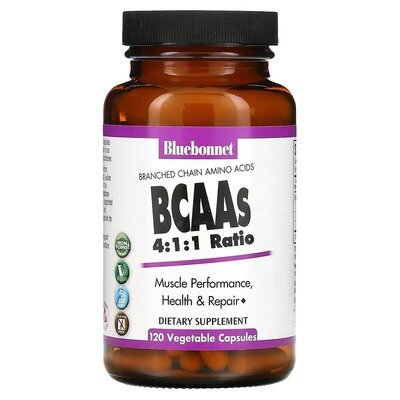 Амінокислота Bluebonnet Nutrition BCAAs 4:1:1 Ratio, 120 рослинних капсул