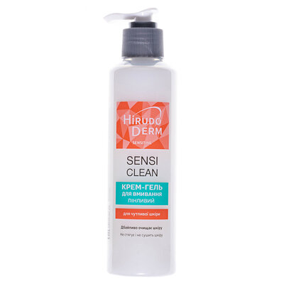 Крем-гель для вмивання Hirudo Derm Sensitive Sensi Clean пінливий, 180 мл