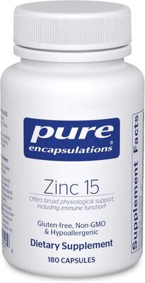 Цинк Pure Encapsulations Zinc 15 мг, 180 капсул