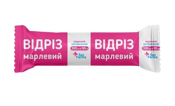 Відріз марлевий нестерильний San Farma медичний 3 м х 90 см