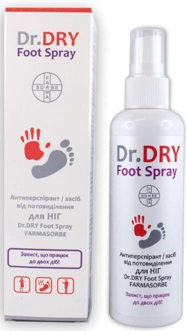 Антиперспірант для ніг Dr.Dry Фармасорбе засіб від потовиділення, 100 мл