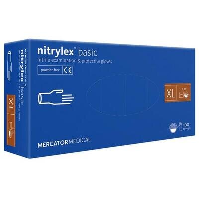 Рукавички оглядові Mercator Medical Nitrylex basic нітрилові неопудрені, розмір XL, нестерильні, 100 штук