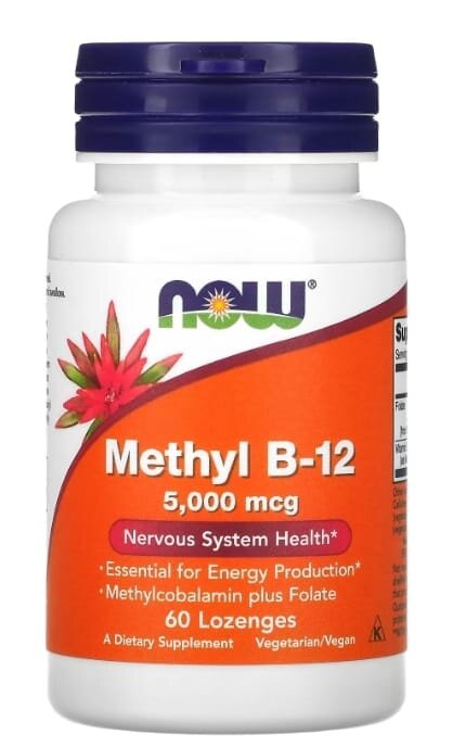Метил В-12 NOW Methyl B-12 5000 мкг льодяники №60