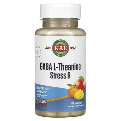 ГАМК і L-теанін KAL GABA L-Theanine Stress B смак манго та мандарина, 100 льодяників