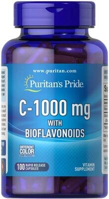 Вітамін С 1000 Puritan's Pride Vitamin C 1000 mg Citrus Bioflavonoids, 100 капсул