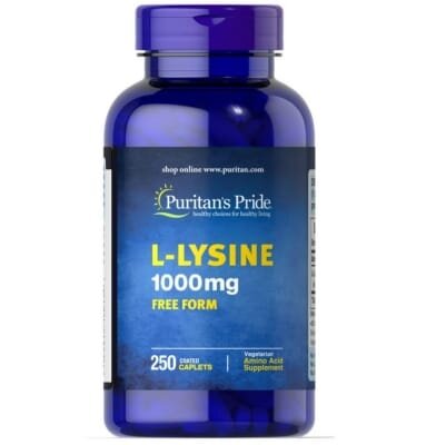 Амінокислота L-Лізин Puritan's Pride L-Lysine Free Form 1000 мг, 250 каплет