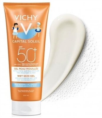 Гель Vichy Capital Soleil сонцезахисний водостійкий, для чутливої шкіри дітей, SPF 50+, 200 мл