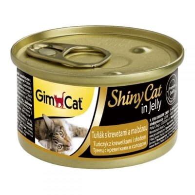 Корм вологий для котів GimCat Shiny Cat Kitten з тунцем, креветками та солодом, 70 г