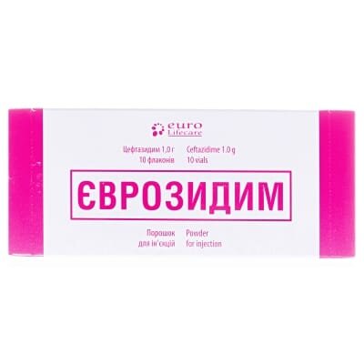 Єврозидим порошок для р-ну д/ін. по 1 г №10 у флак.