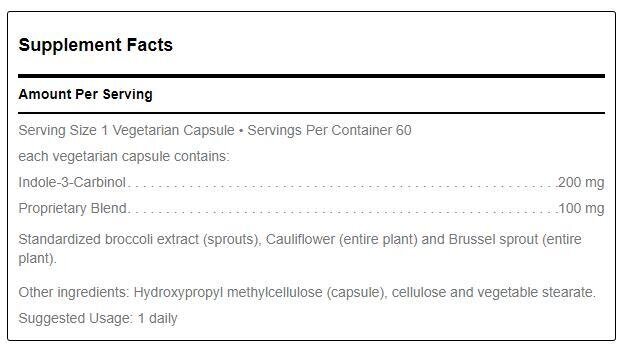 Індол-3-карбінолу Douglas Laboratories Indole-3-Carbinol, 60 капсул