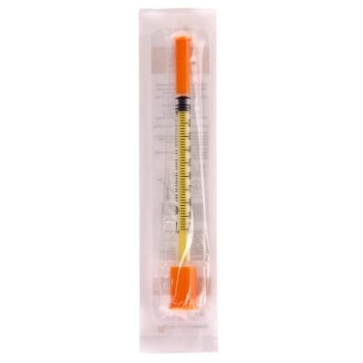 Шприц інсуліновий 1 мл U-100 Alexpharm 3-х компонентний, з незнімною голкою, 30G (0.3 x 13 мм), 1 штука