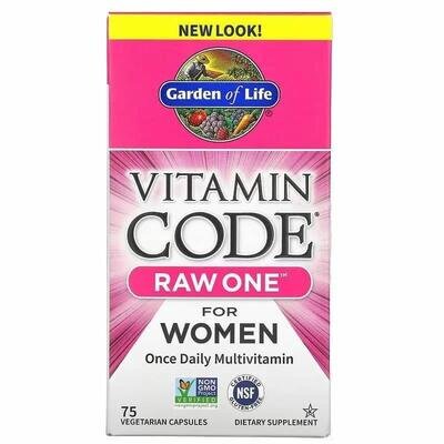 Мультівітаміни для жінок Garden of Life Vitamin Code Raw, 75 вегетаріанських капсул