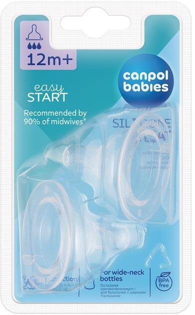 Соска силіконова Canpol Babies EasyStart 21/732 швидка для пляшечок з широким отвором, від 12 місяців, 2 шт