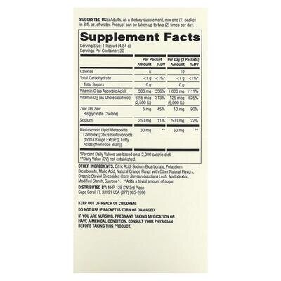 Вітамін С Цинк та Вітамін Д3 Dr. Mercola Vitamin C-PAK with Quercetin апельсин, 30 пакетів
