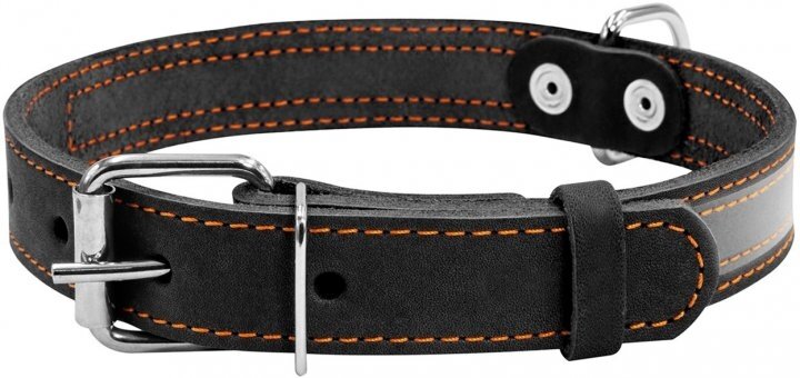 Нашийник Collar зі світловідбиваючою стрічкою, ширина 25 мм, довжина 38-50 см, чорний