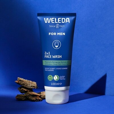Гель очищаючий Weleda For Men 2 в 1 чоловічий для обличчя та бороди, 100 мл