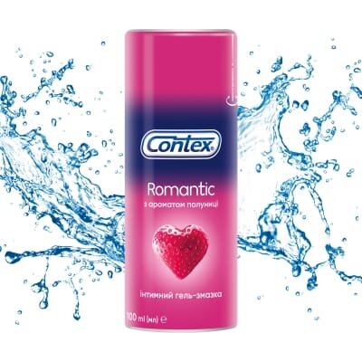 Інтимний гель-змазка Contex Romantic з ароматом полуниці (лубрикант), 100 мл