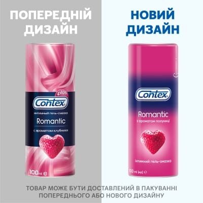 Інтимний гель-змазка Contex Romantic з ароматом полуниці (лубрикант), 100 мл