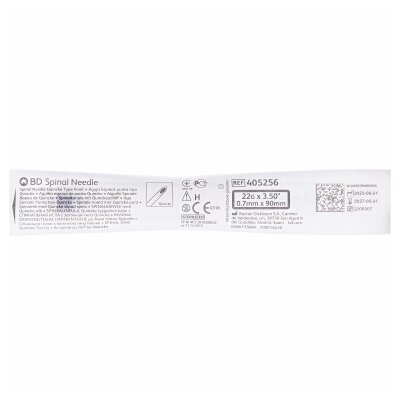 Голка спінальна BD Quincke Spinal Needle 22G (0,7 x 90 мм) чорна, 1 штука